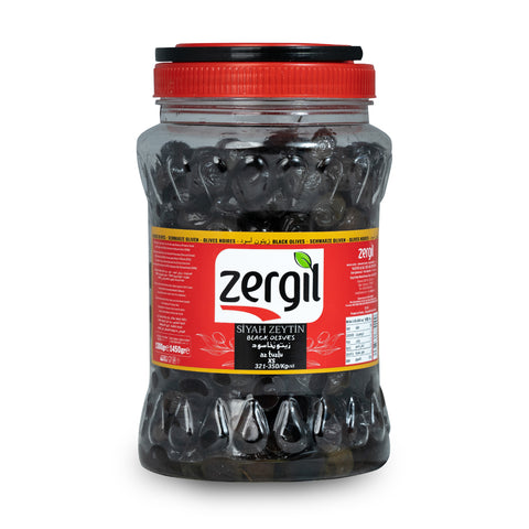 Zergil Less Salty Black Olives XS 1450 gr (Az Tuzlu Siyah Zeytin XS)