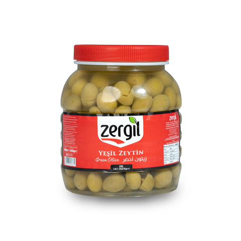 Zergil Green Olives 2XL 1400 gr (Yeşil Zeytin 2XL Kırma)