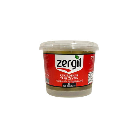 Zergil Pitted Green Olive XL (Çekirdeksiz Yeşil Zeytin)